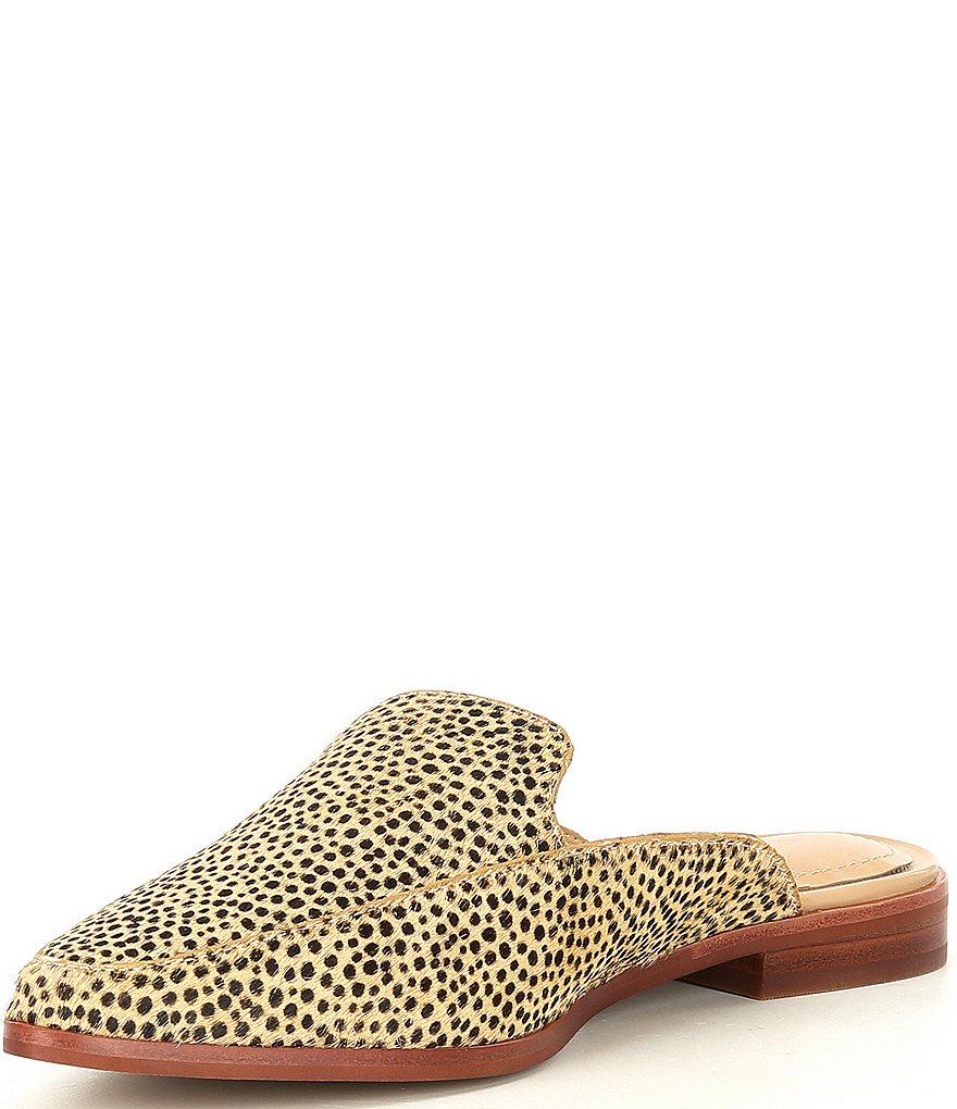 Gibson & Latimer Haydene Cheetah Print Calf Hair Structured Mules