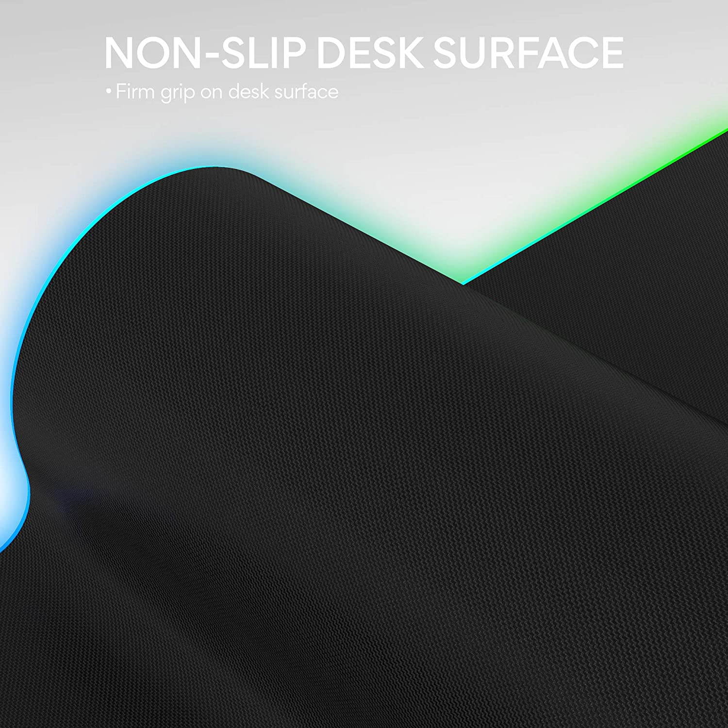 White RGB Gaming Mouse Pad | Waterproof | Non-Slip Rubber Base | 15 Lighting Modes | Extra Large Mousepad 31.5 x 11.8 inches | XL XXL Computer Desk Mat | Soft Glowing LED Extended Mousepads