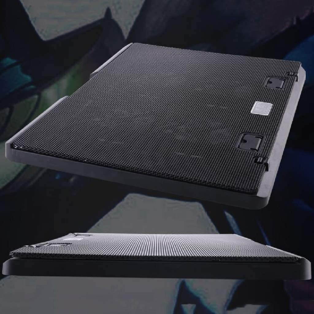 Notebook Cooler pad 15.6"-17" Laptop Cooler Cooling Pad Slim Portable USB Powered (4 Fans) Adjustable Mount Stand, Black/Blue/White Laptop Cooler (Color : Black)