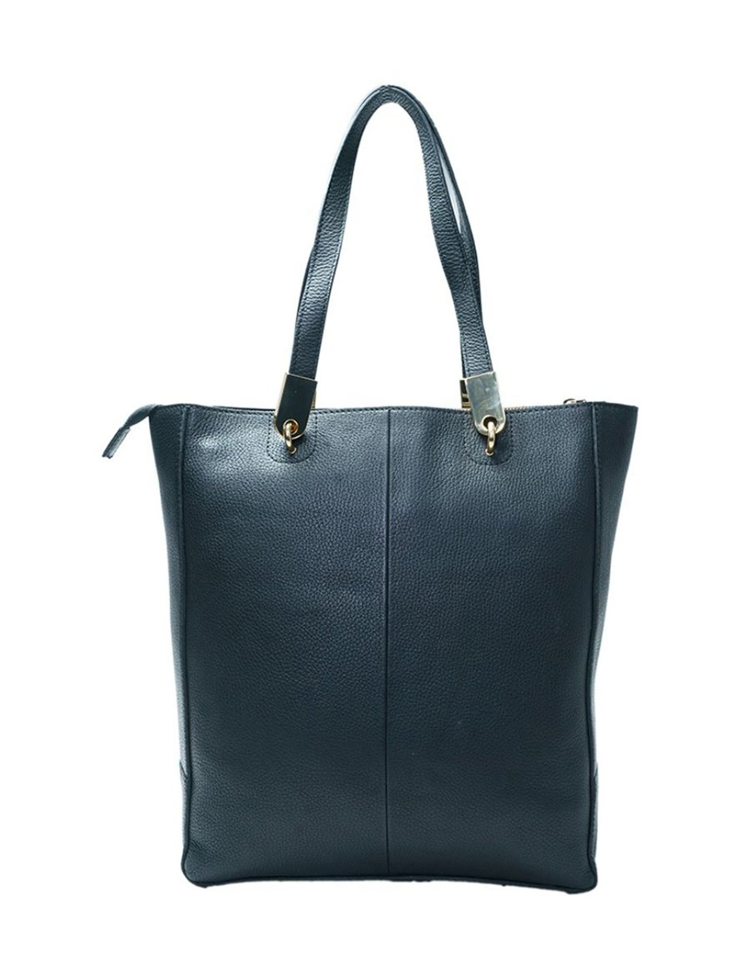RI2K London Navy Leather Navy Tote Bag