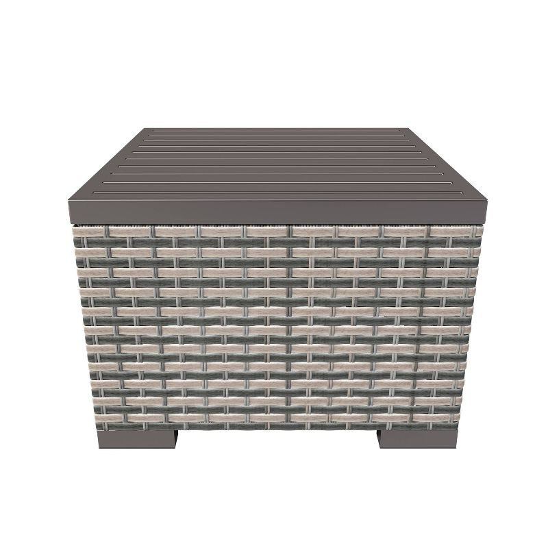 Nolin 7pc Sectional Weathered Brown Frame Sunbrella Spectrum Denim Fabric - La-Z-Boy