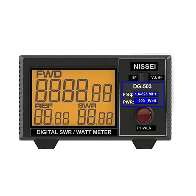 DG-503 Digital LCD 3.5" SWR/Watt Meter HF 1.6-60MHz & VHF/UHF 125-525MHz 1-200W for Two-Way Radio