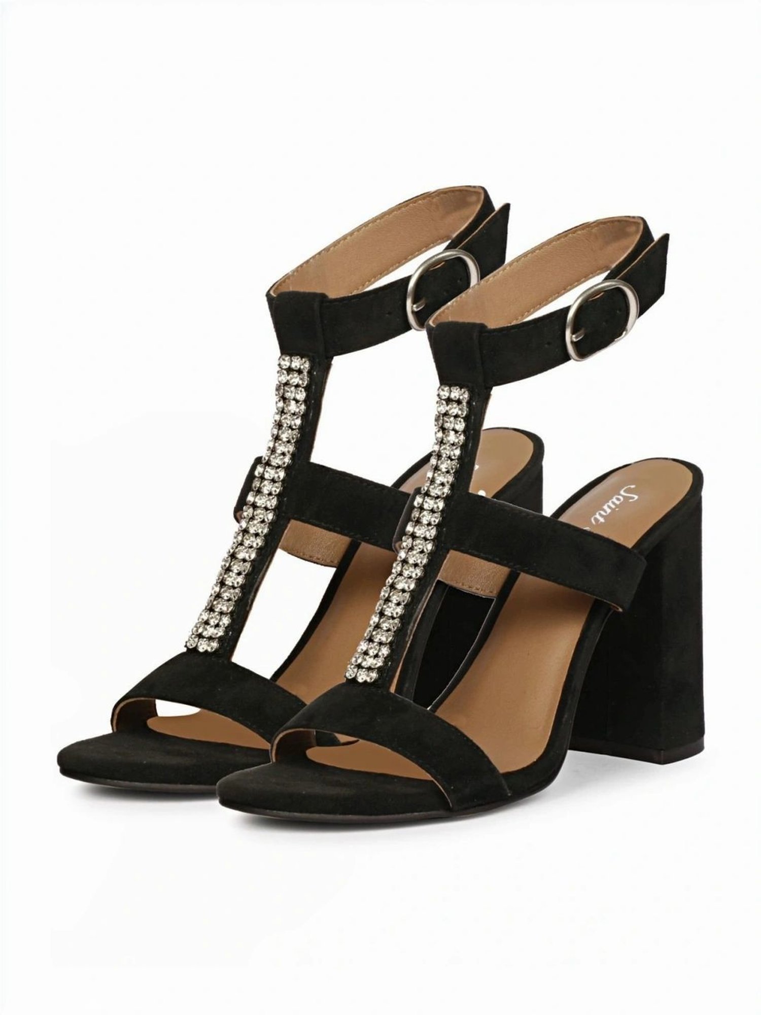 Saint G Women's Black Ankle Strap Sandals