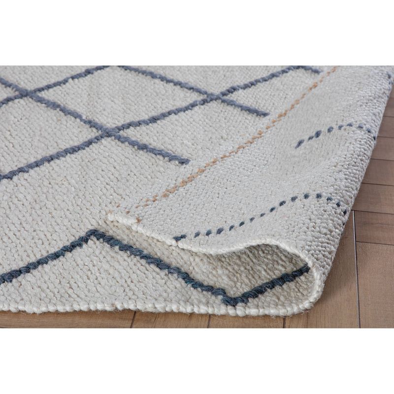 5'x7' Kingston Diamond Rug Ivory with Gray/Blue - Anji Mountain