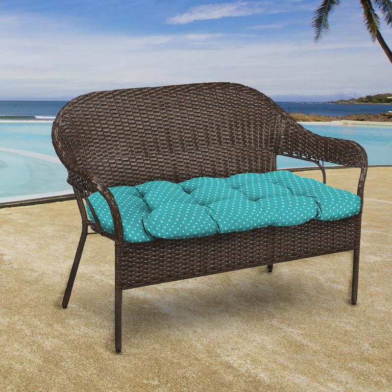 Outdoor Wicker Sette Cushion In Mini Dots Ocean  - Jordan Manufacturing