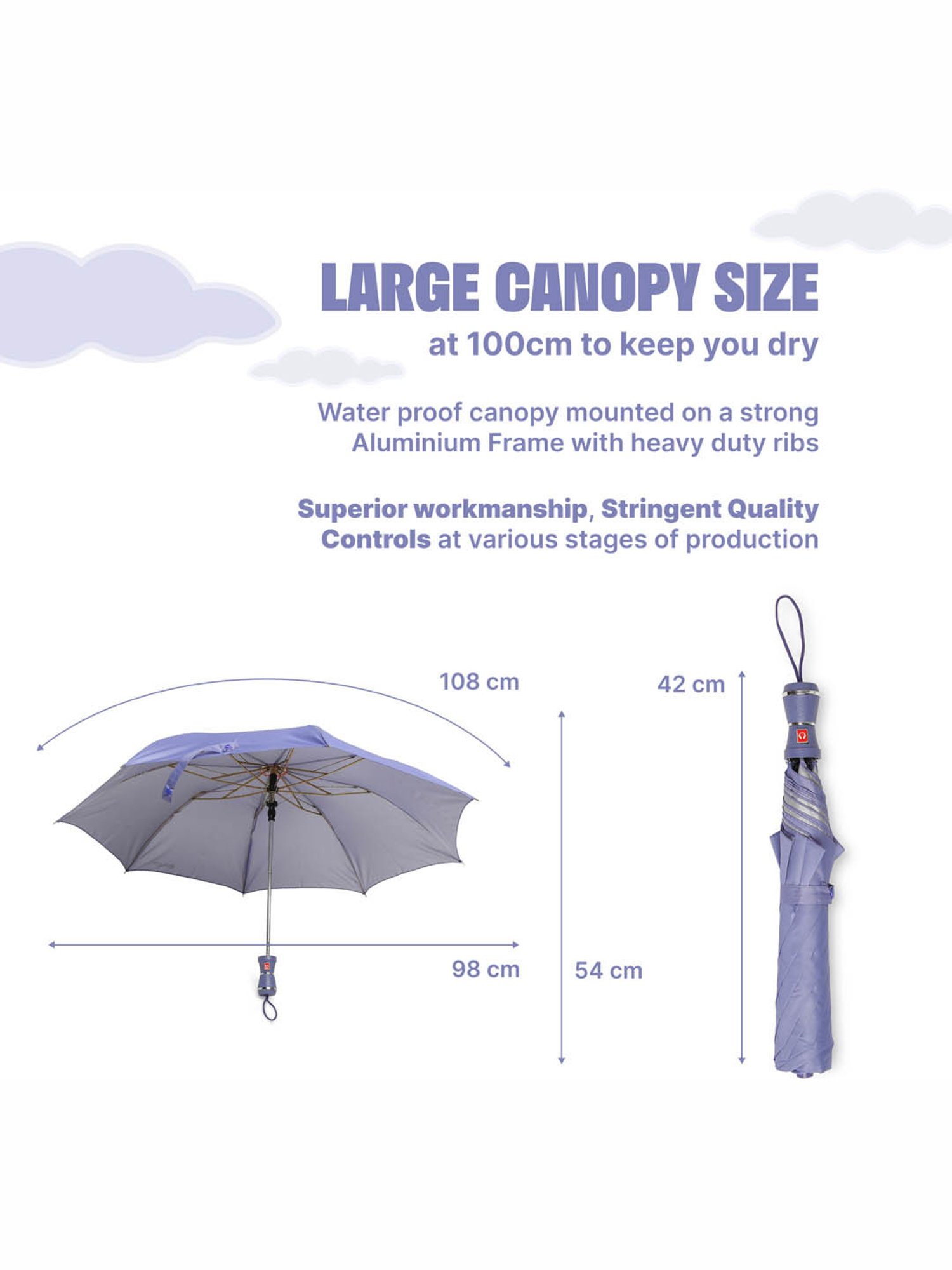 Citizen Purple Solid Free Size Umbrella
