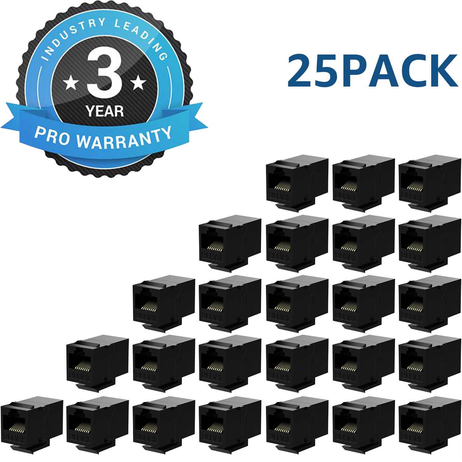 Rj45 Coupler Cat6 Keystone Jack Inline Coupler Female to Female Insert Coupler 12 Pack Black