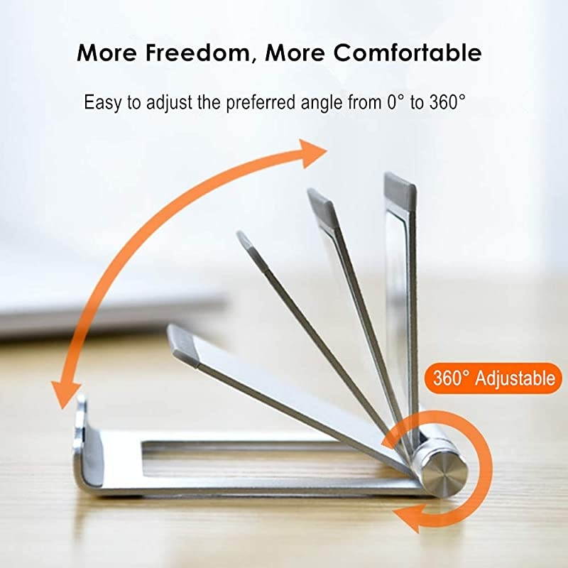Phone Stand for Desk  Phone Dock Portable Cell Phone Holder Adjustable Cell Phone Stand Aluminum Stand Cradle Compatible for Phone 12 11 Xs Max XR X 8 7 6 Plus All Smartphones Silver