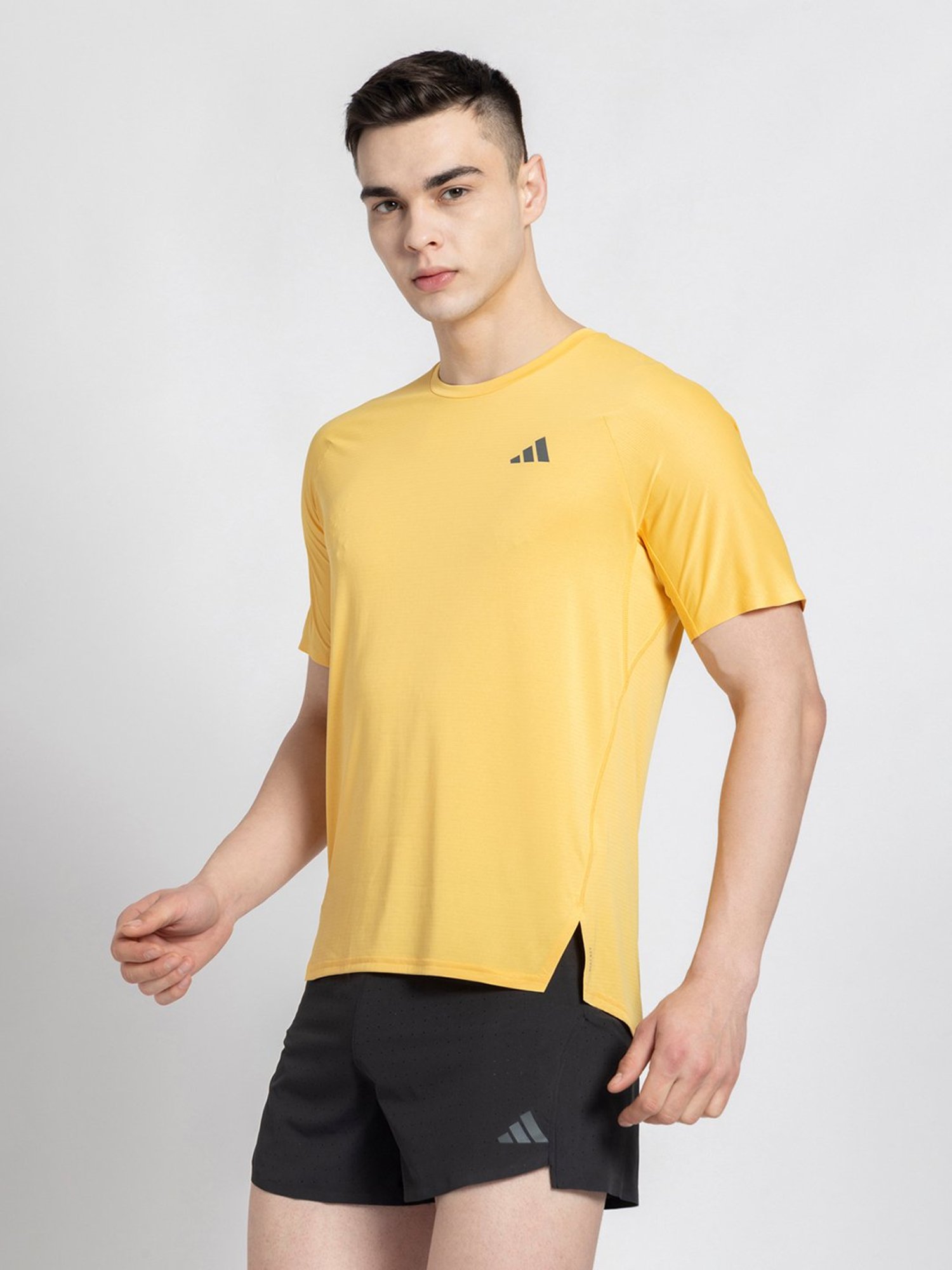 adidas Orange Slim Fit Printed Running T-Shirt