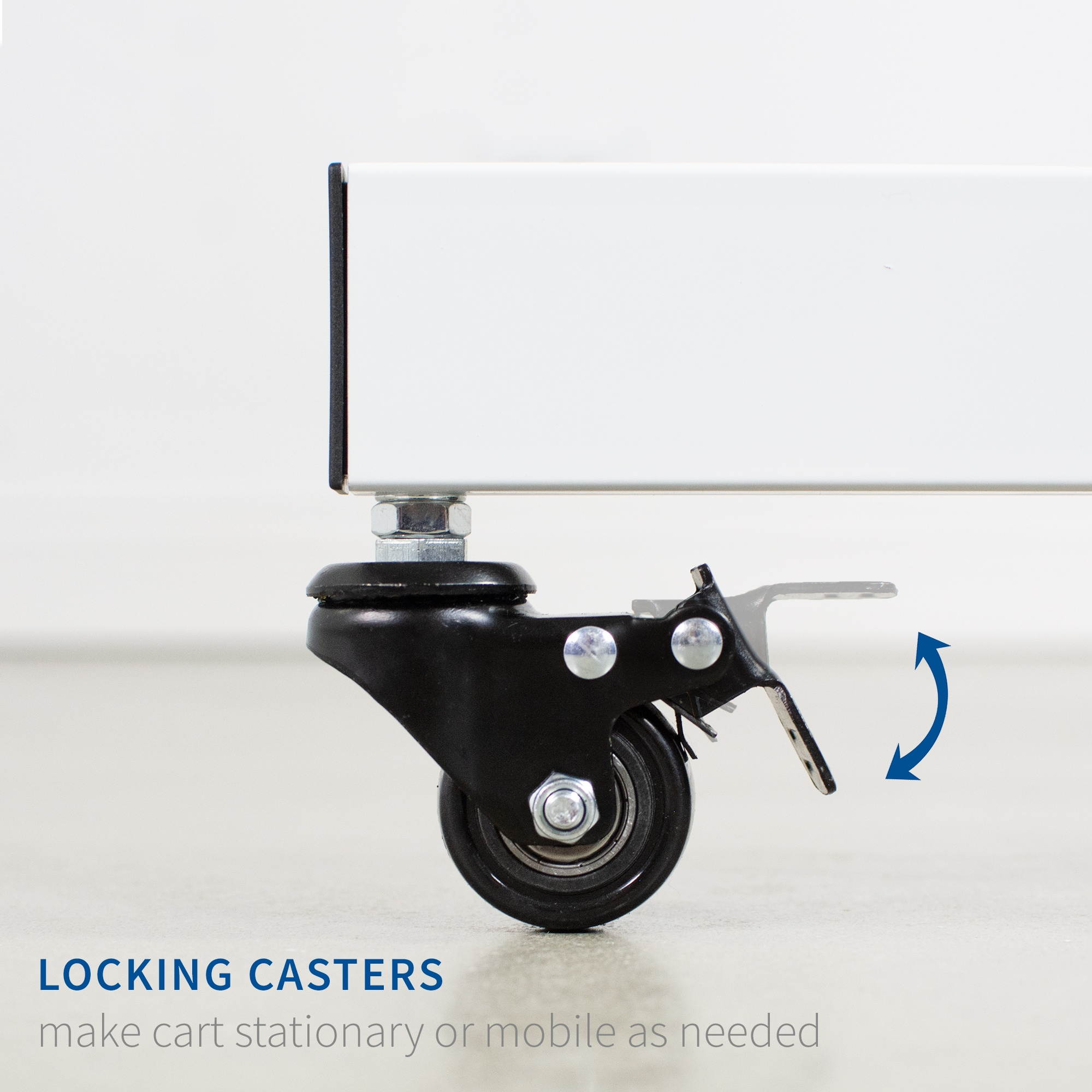 VIVO White Mobile TV Cart for 32" to 65" LCD LED Plasma Flat Panel Screens | Rolling TV Stand with Wheels (STAND-TV03W)