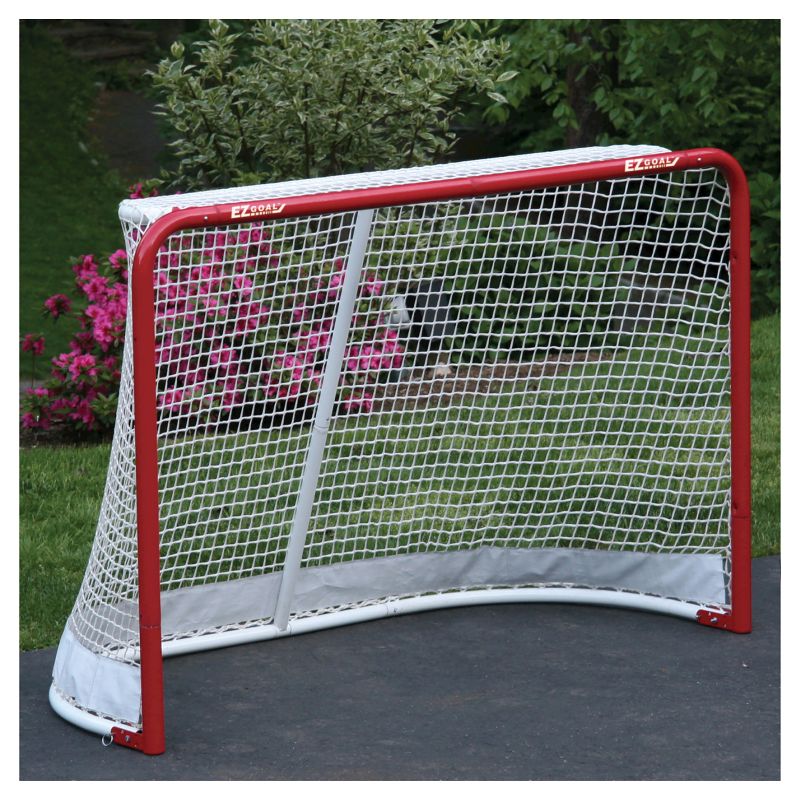 EZ Goal Folding Metal Hockey Goal with Backstop-Targets & Shooter Tutor - 6'x4'