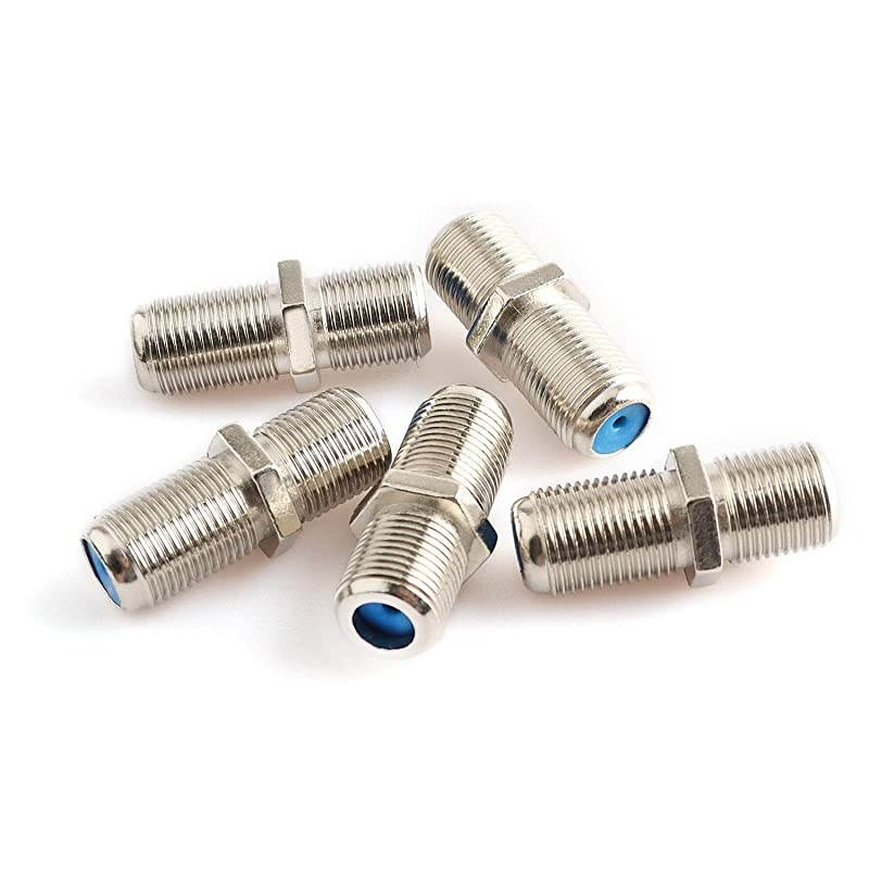 F81 Barrel Connectors High Frequency 3GHz Female to Female FType Adapter Couplers 5 pcs Silver