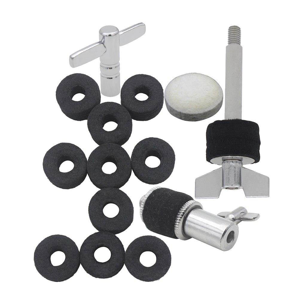 Drum Set Accessories Kit Including Hi-Hat Clutch + Wool Felt Pad for Bass Drum Pedal Beater + 10pcs Cymbal Felt Washers