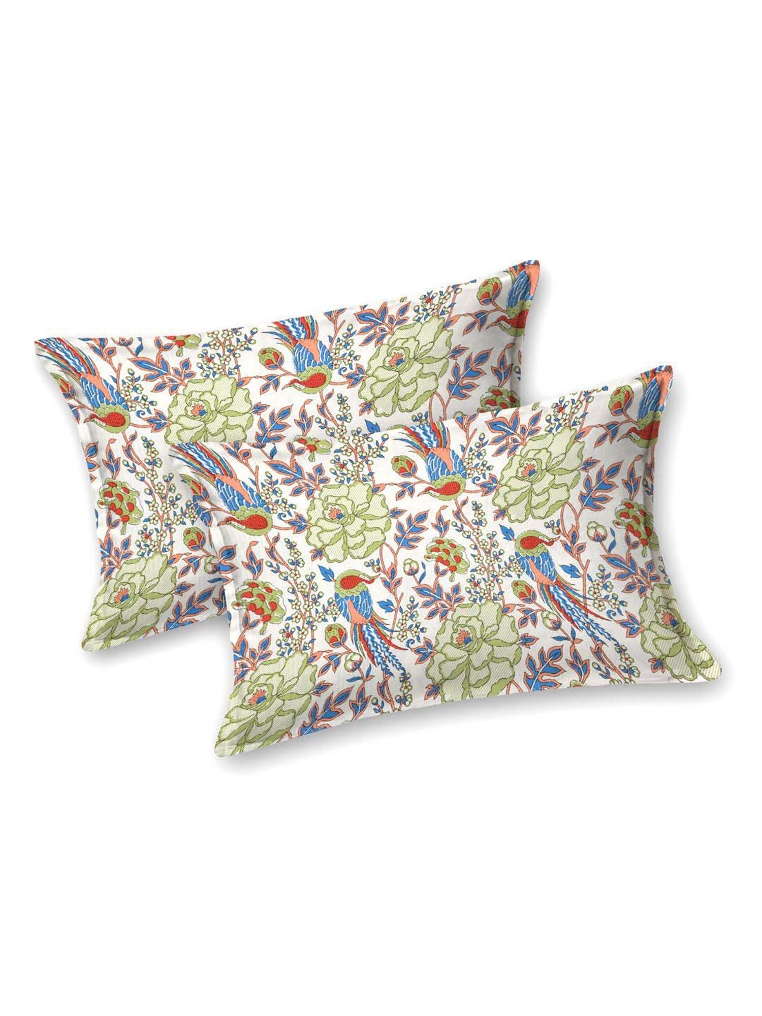 Aapno Rajasthan Ranthambore Reminiscence Multicolor Cotton Double Bedsheet With 2 Pillow Cover