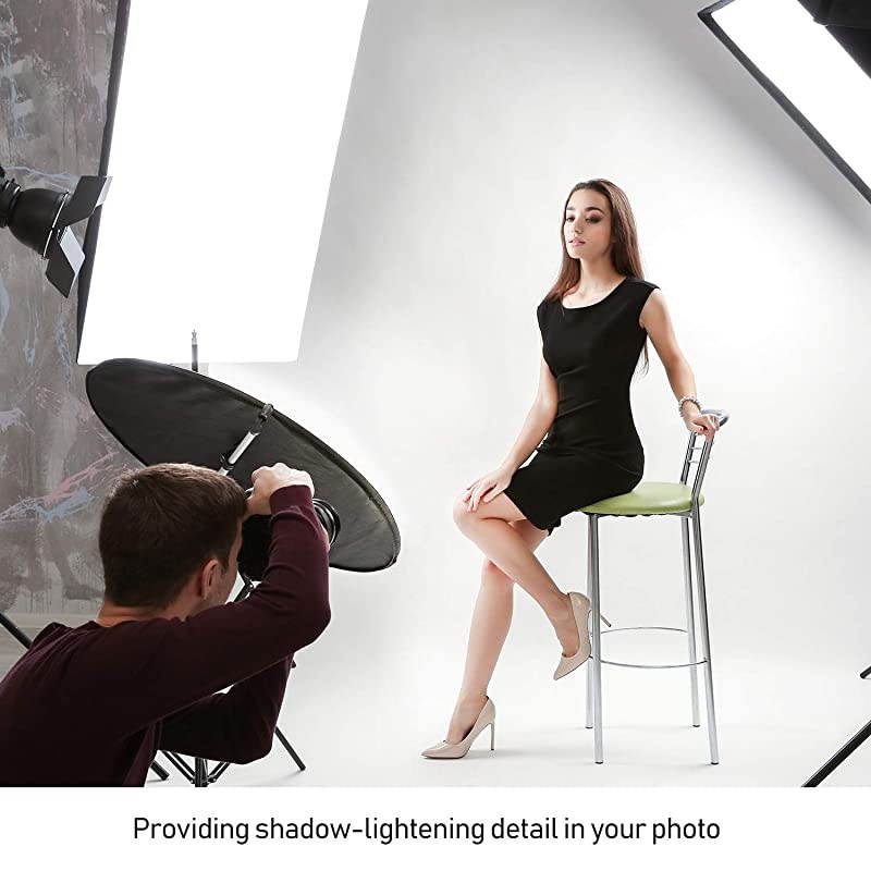 43" Photography Photo Video Studio Lighting Disc Reflector, 5-in-1, 5 Colors, Black, White, Gold, Silver, Translucent, AGG808