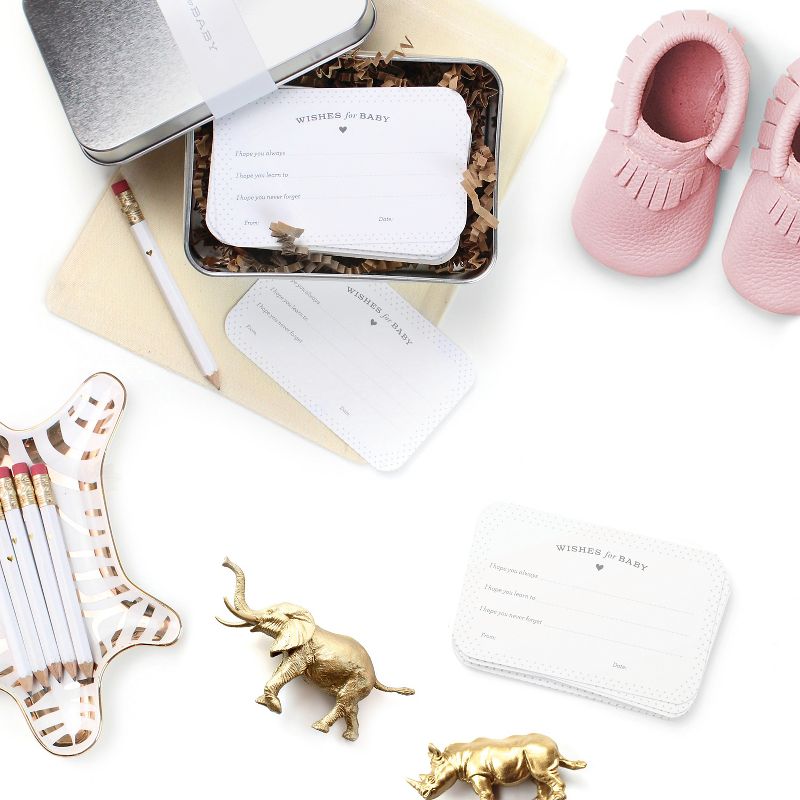 24ct 'Wishes for Baby' Notecards For Baby Shower in Tin