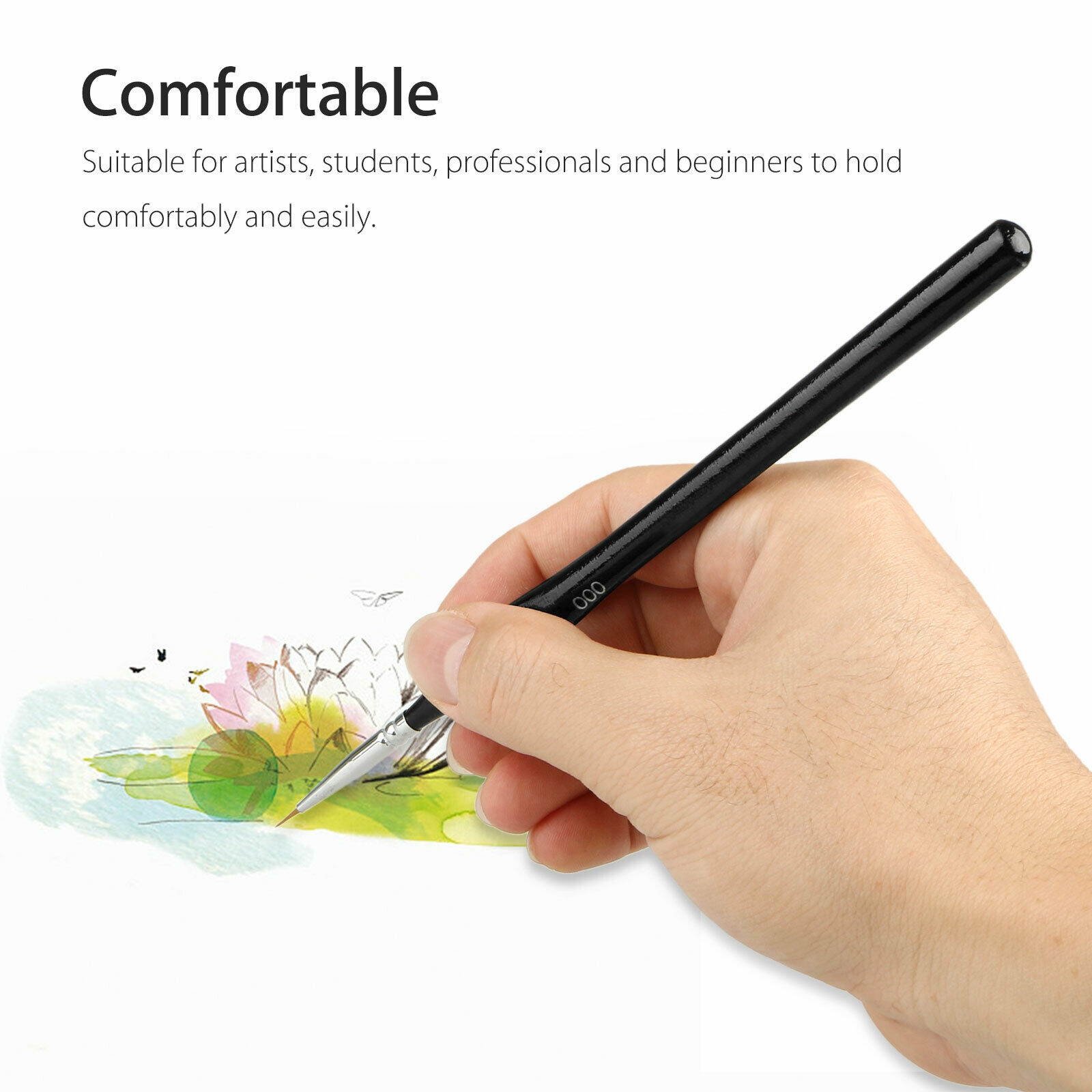 9X Miniature Paint Brush Set Professional Sable Hair Fine Detail Art Nail Model