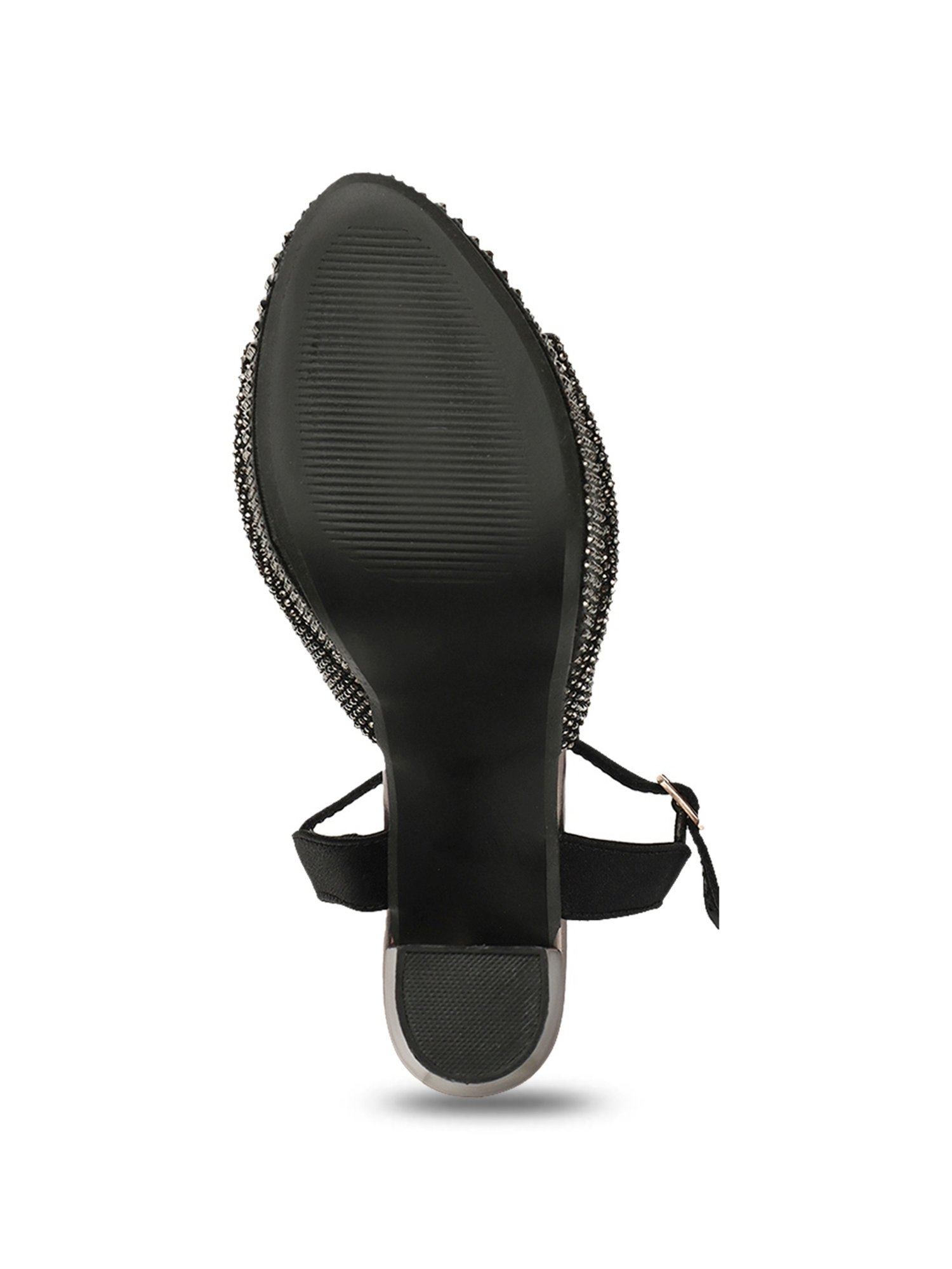 Elle Women's Gun Metal Ankle Strap Sandals