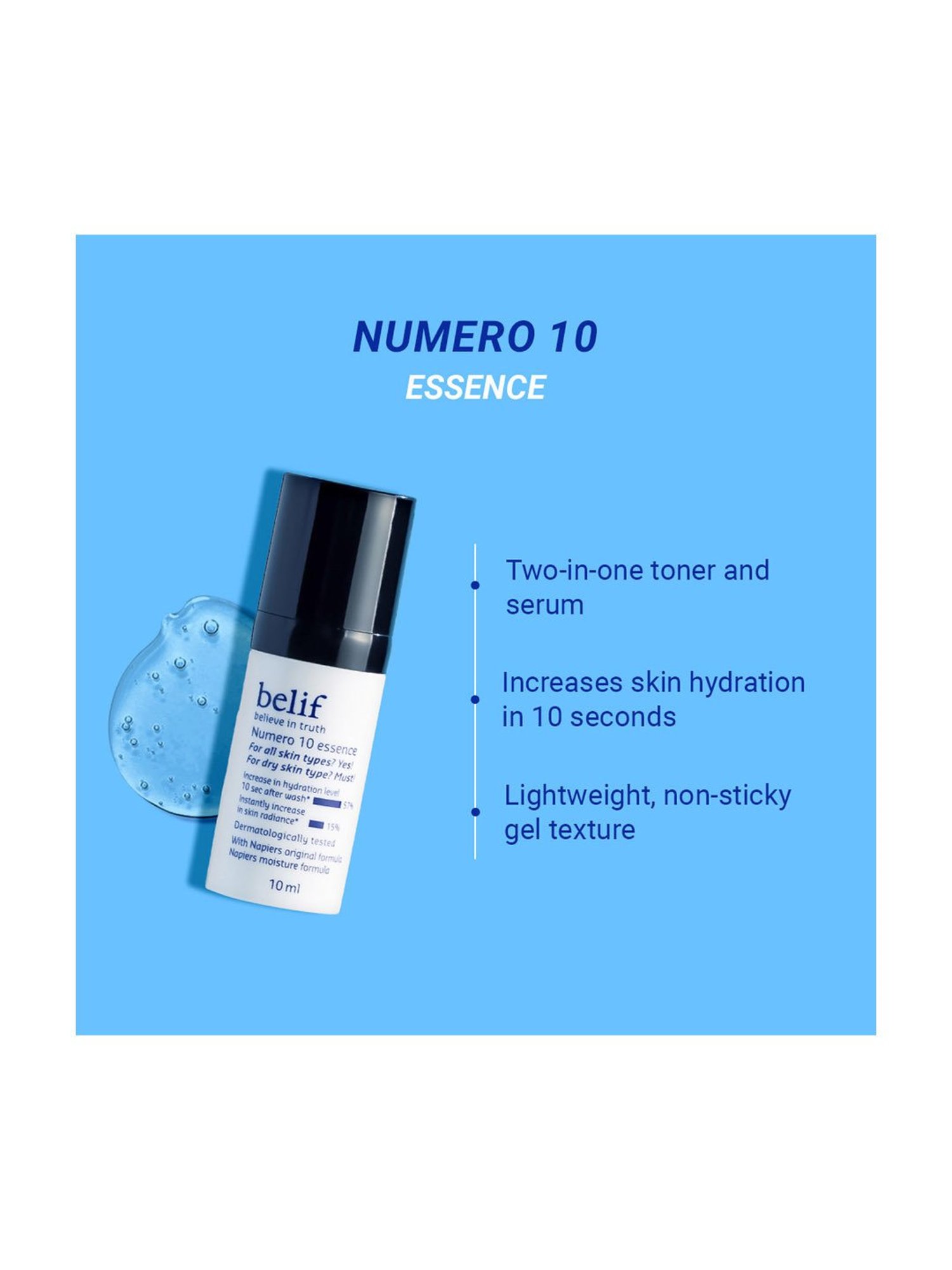 Belif 2-Step Skincare Travel Kit with Numero 10 Essence Serum & Aqua Bomb Face Cream