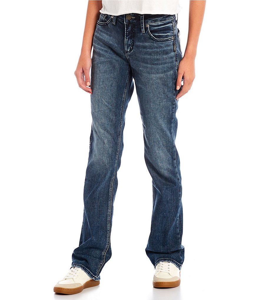 Silver Jeans Co. Elyse Mid Rise Recycled Polyester Slim Bootcut Jeans