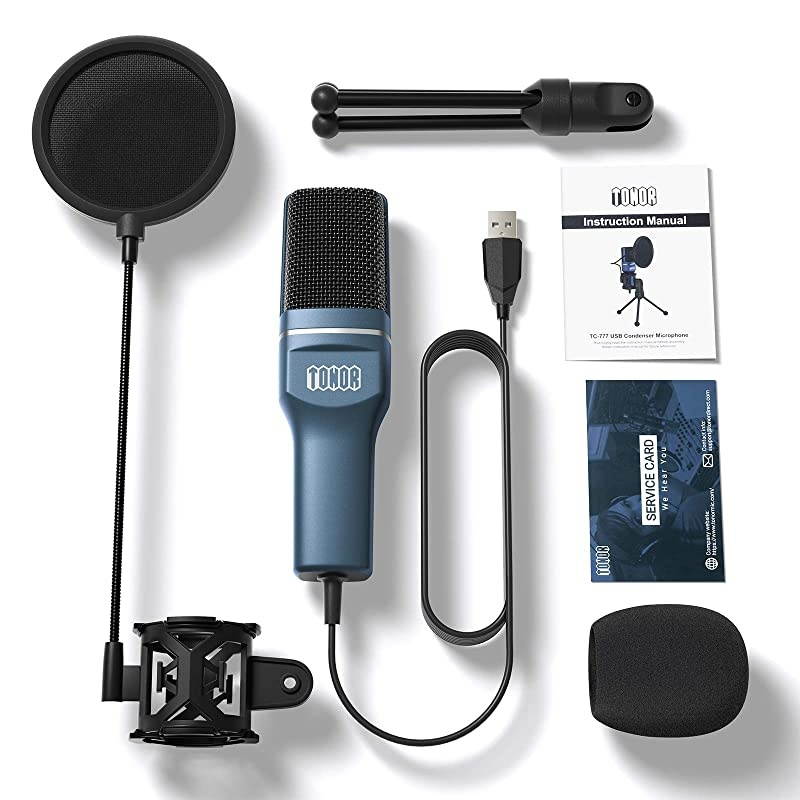 USB Gaming Microphone  Computer Condenser PC Mic with Tripod Stand amp Pop Filter for Streaming Podcasting Vocal Recording Compatible with iMac PC Laptop Desktop Windows Computer TC777