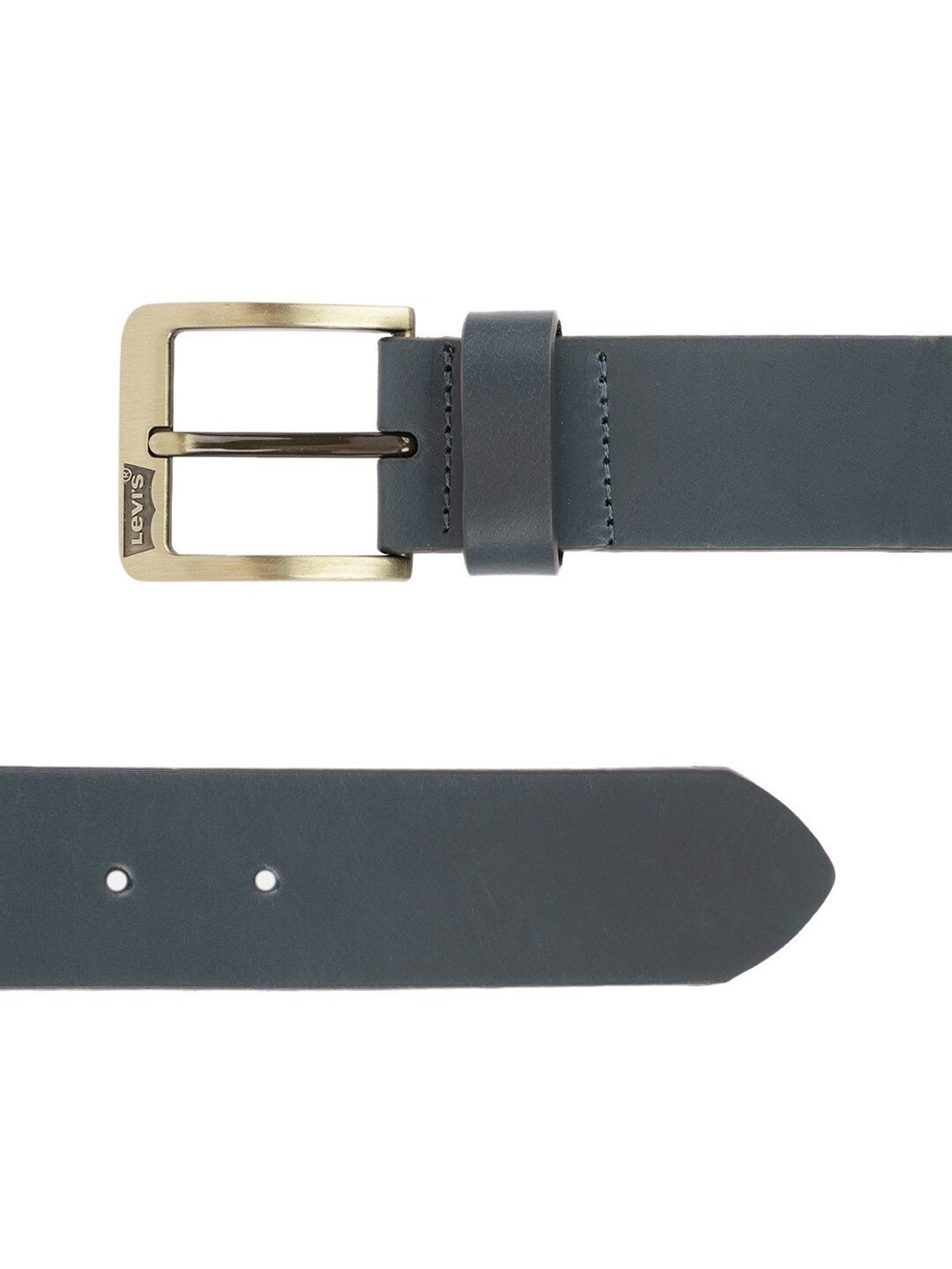 BELWABA Black Textured Formal Leather Belt for Men