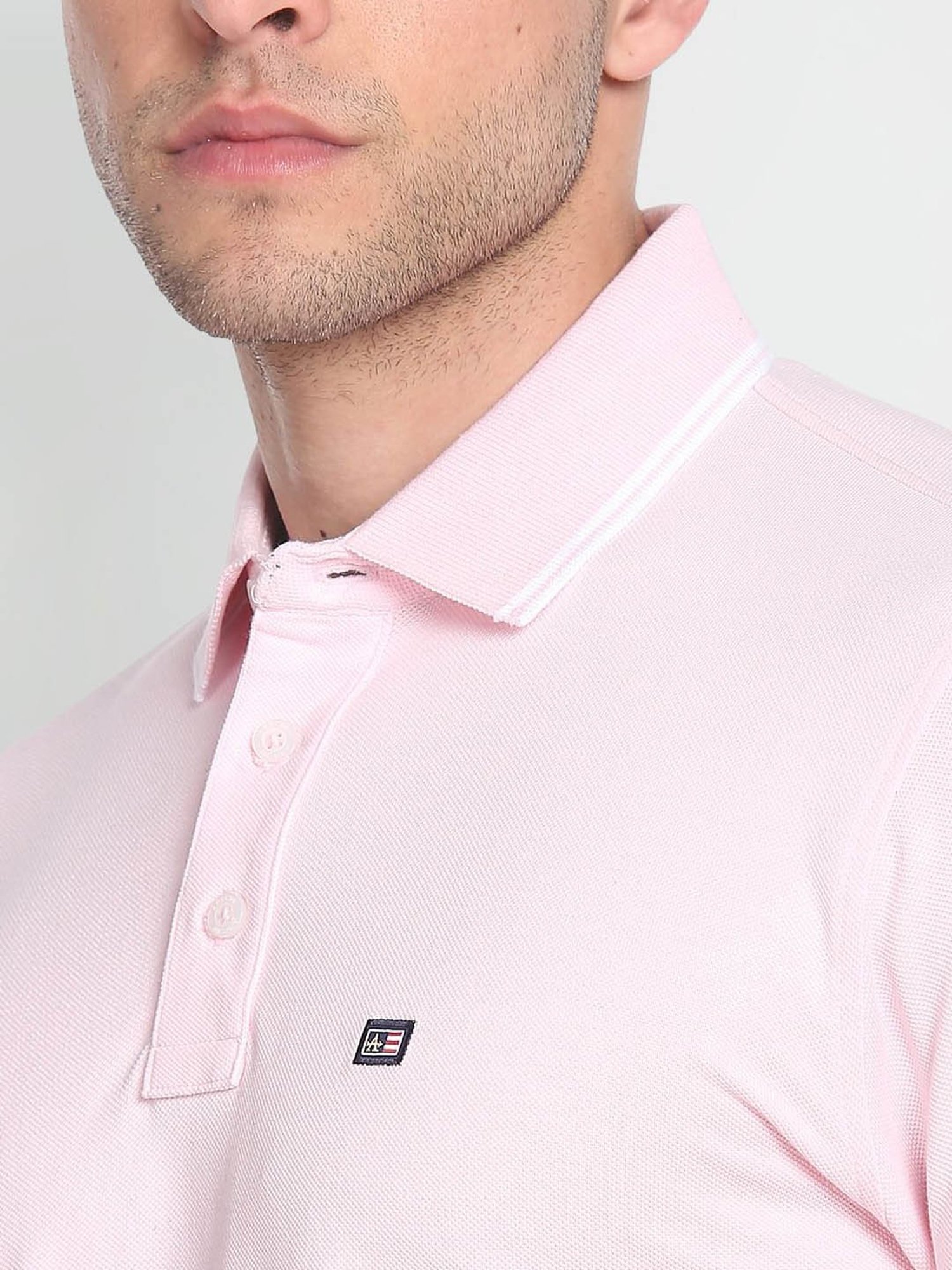 Arrow Sport Pink Cotton Regular Fit Polo T-Shirt