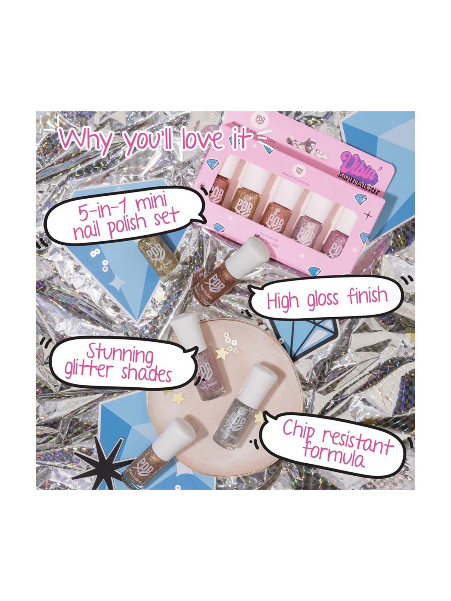 Color Fx Nail Fix Cure-In Mask, Moisturizer, Nail Enamel Remover & Nail Buffer Combo, Pack of 4