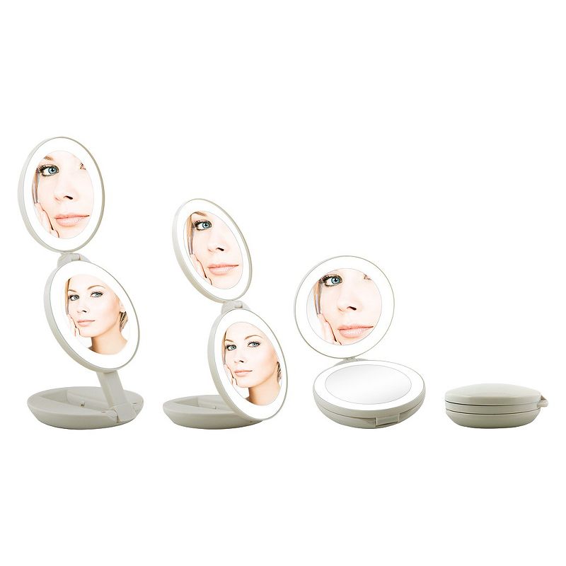 Zadro Dual LED Lighted Magnification Travel Mirror - 1X/10X