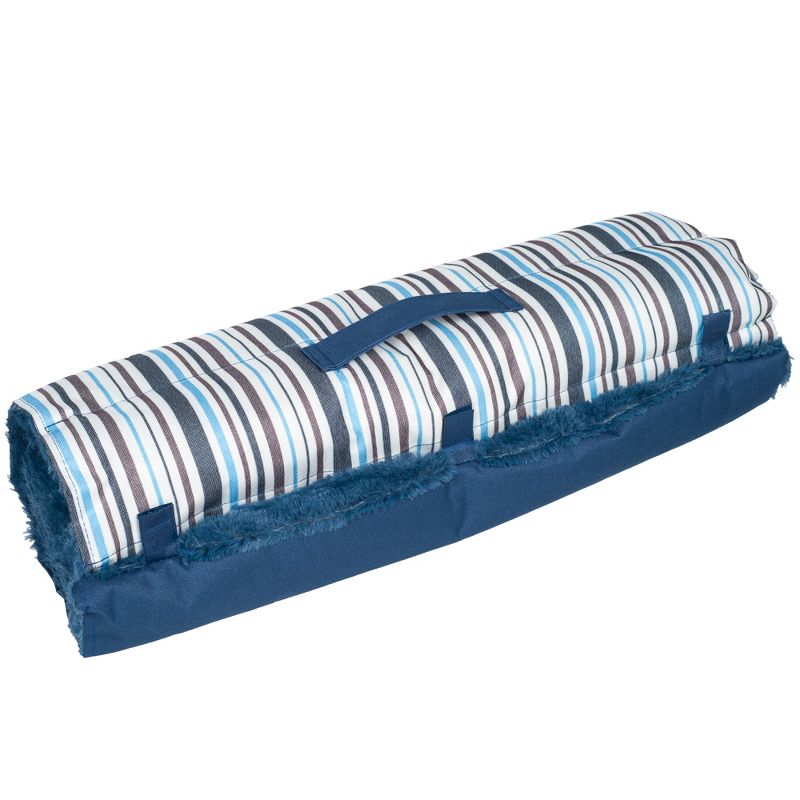 Petmaker Roll Up Travel Portable Dog Bed - Blue Stripe