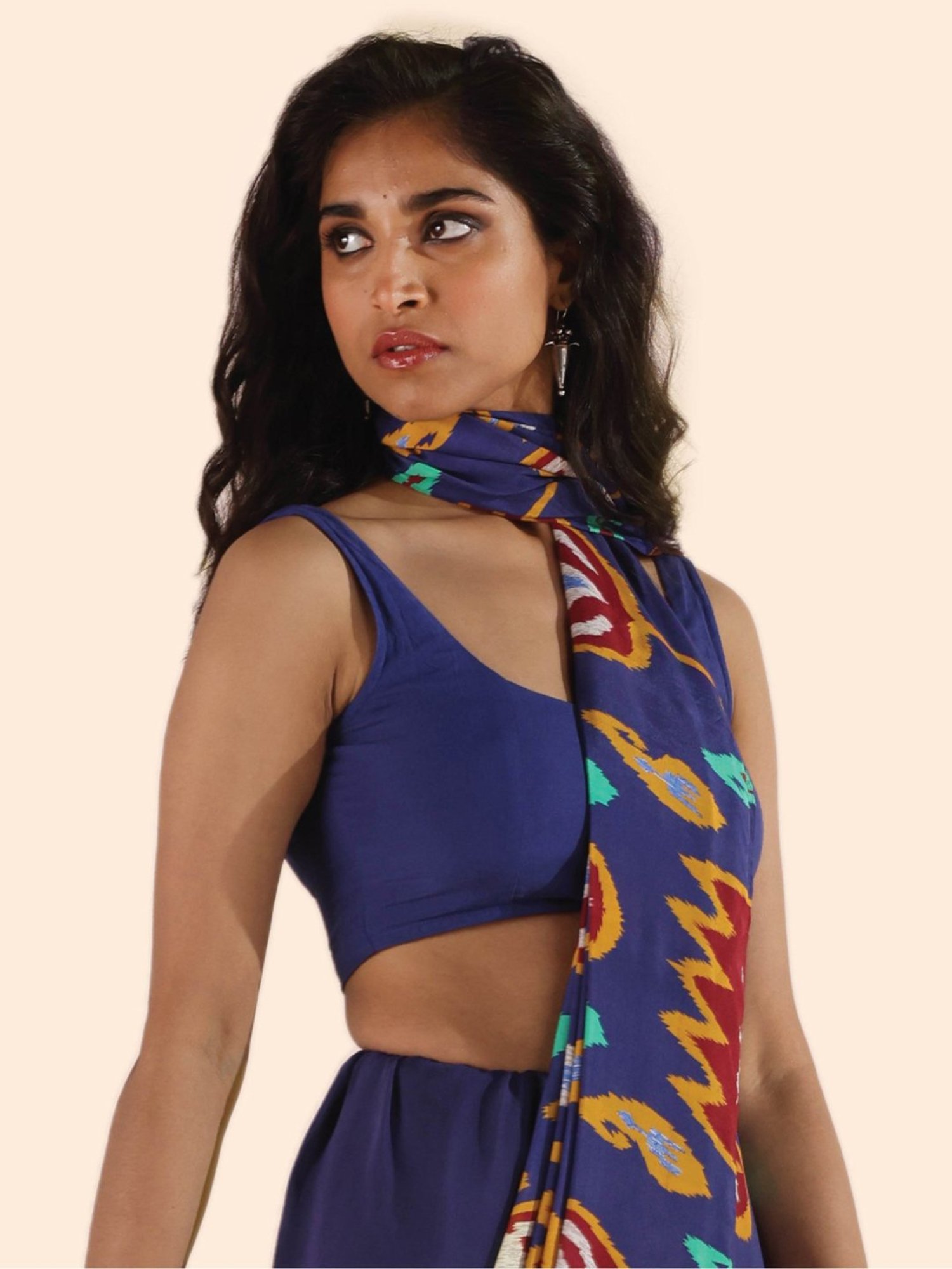 true Browns Blue Printed Blouse