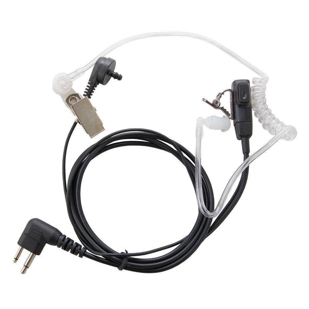 HQRP SET: 2PCS 2-Pin Hands Free with Earpiece and Push-to-talk Microphone for Motorola Radio Devices CP Series: CP88 CP040 CP100 CP125 CP150 CP200 CP250 CP300 plus HQRP UV Meter