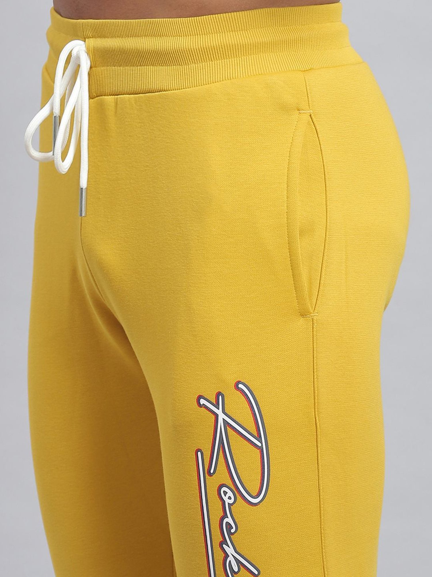 Rock.it Mustard Regular Fit Printed Tracksuit