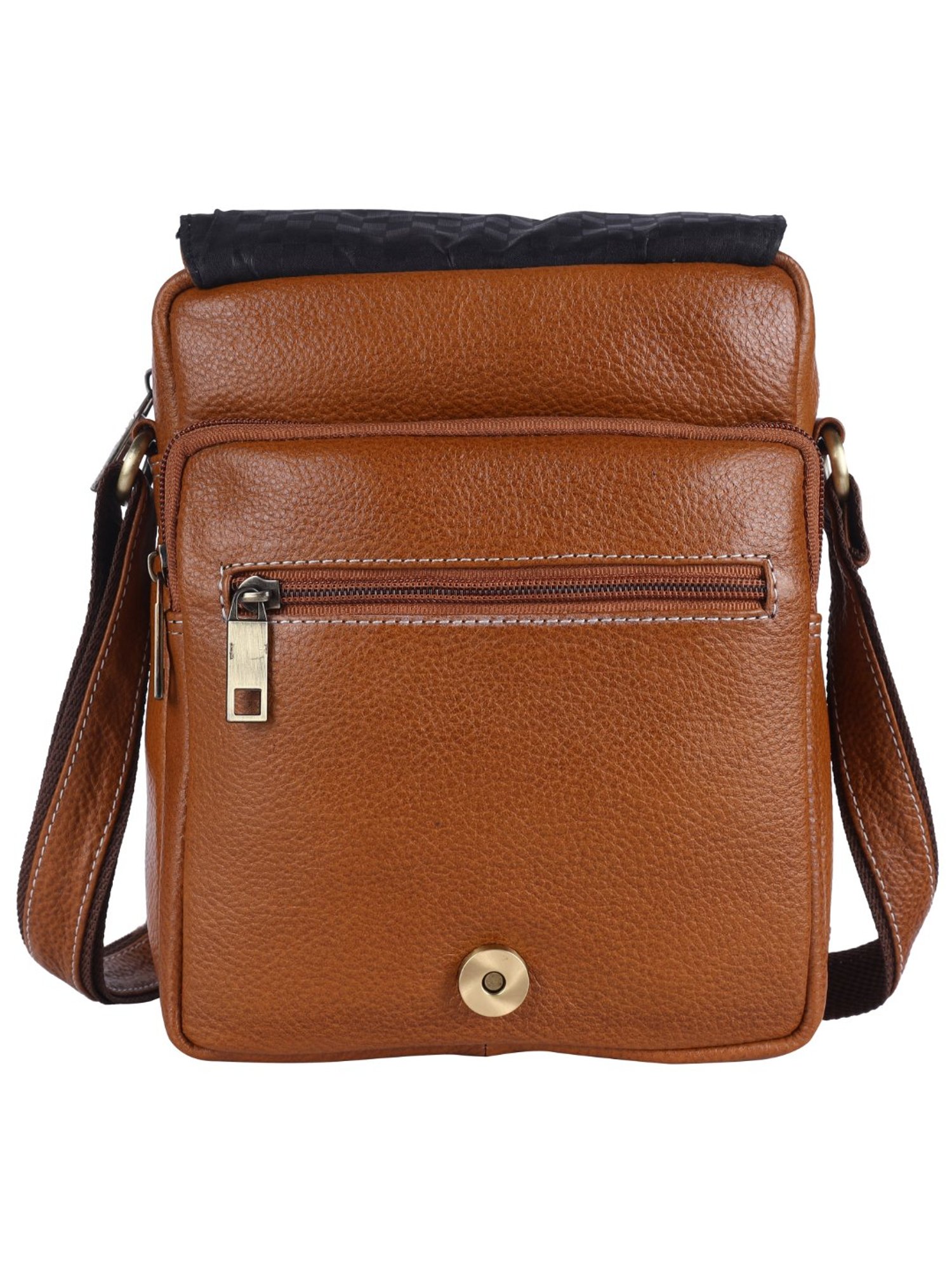 HiLEDER Pure Genuine Leather Messenger Shoulder Sling Cross Body Office Bag for Men and Women, Tan