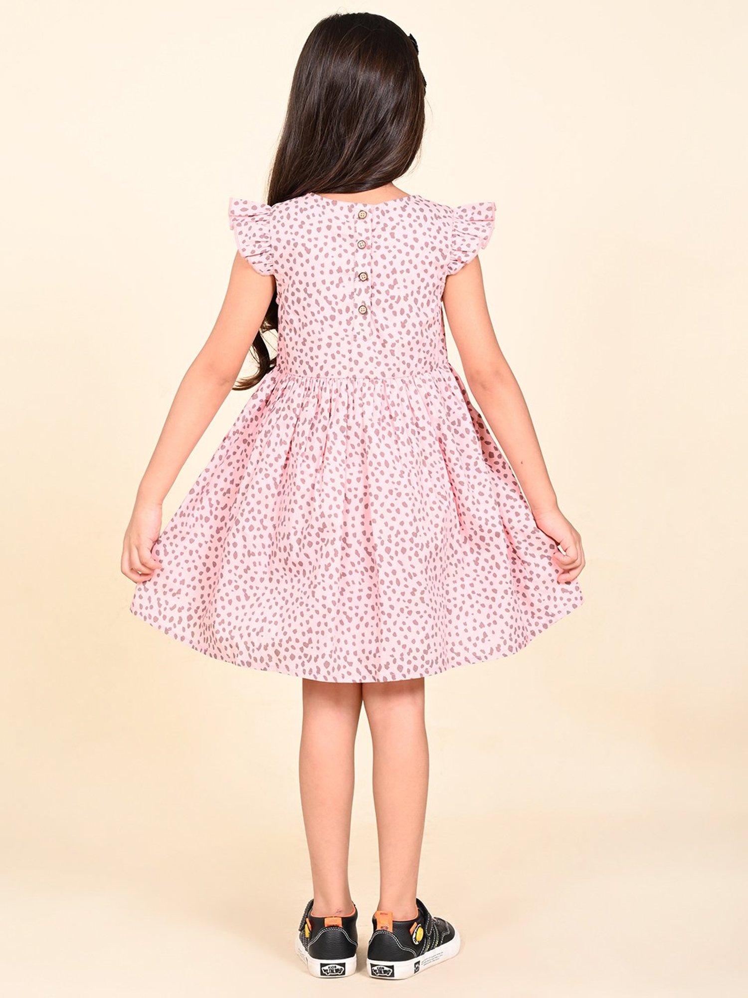 LilPicks Kids Pink Printed Dress