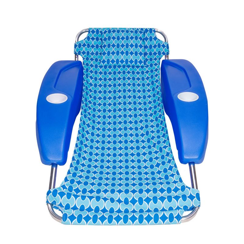 SwimWays 6042433-SW Newporter Elite Sling Style Lounge with 2 Cupholders, Blue