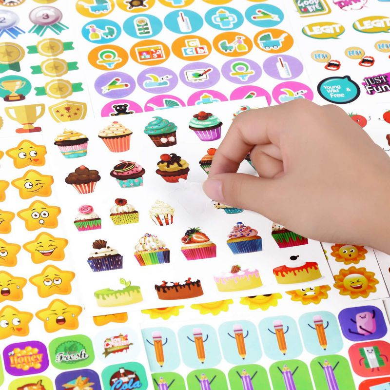 Teacher Stickers for Kids,3050 Pcs Incentive Stickers for Teacher Classroom and School Bulk Use,Reward Stickers Mega Variety Pack,16 Design Styles Including 3D Heart, Face, Star, Thumbs, Cupcake (96)