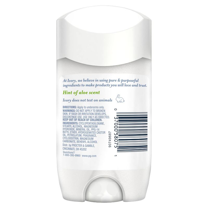 Ivory Gentle Aluminum Free Deodorant Hint of Aloe - 2.4oz