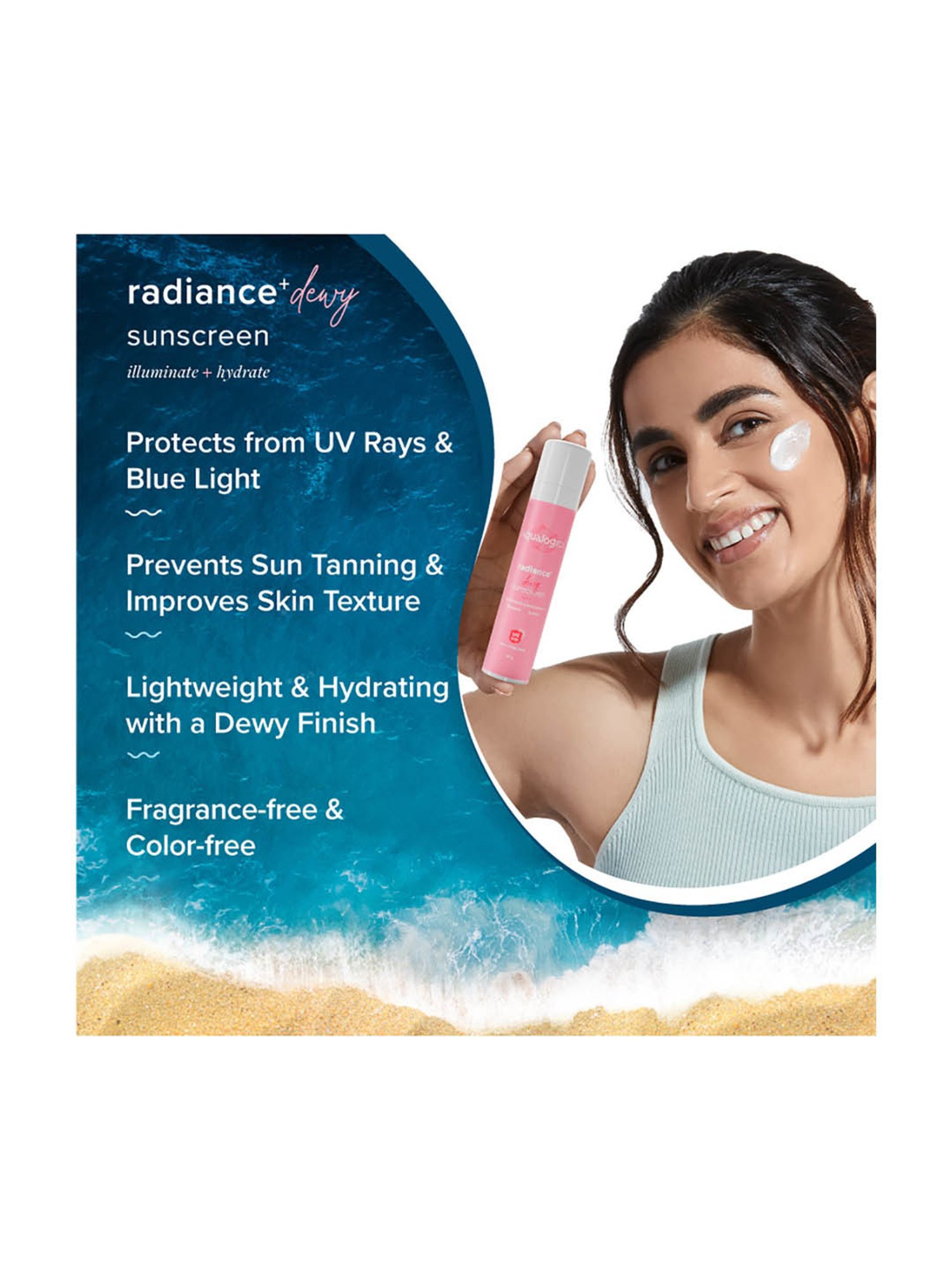 Aqualogica Radiance+ Dewy Sunscreen SPF 50 - 50 gm
