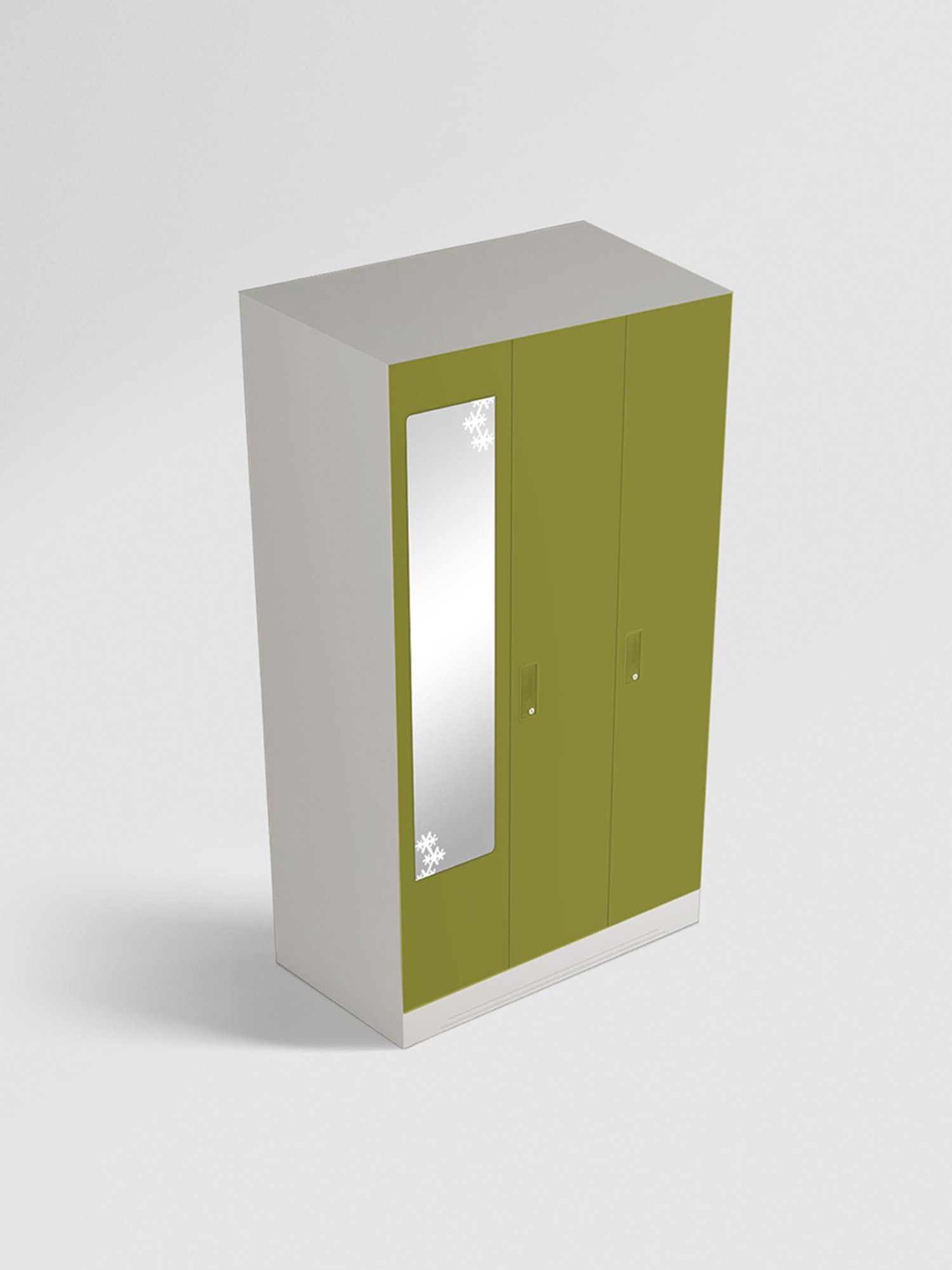 Godrej Interio Slimline 3-Door Steel Almirah, Tex Green Leaf (1-Year Warranty, 1 Locker)