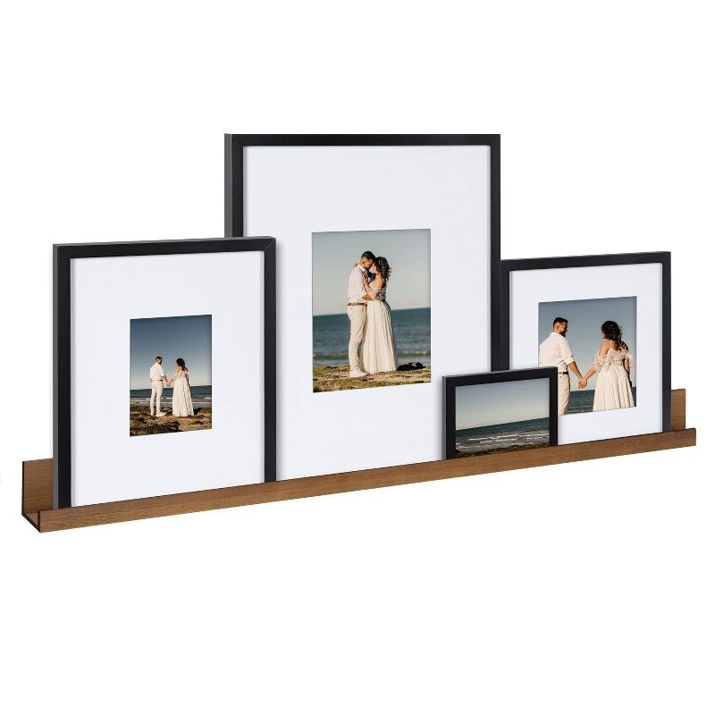 5pc Gallery Frame Box Set Rustic Brown - Kate & Laurel All Things Decor