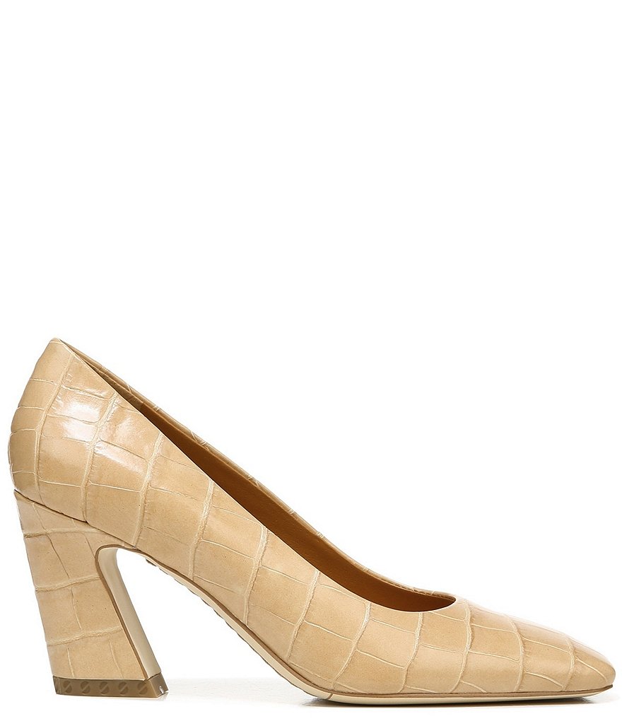 Sarto by Franco Sarto Graciana Croco Print Leather Square Toe Pumps