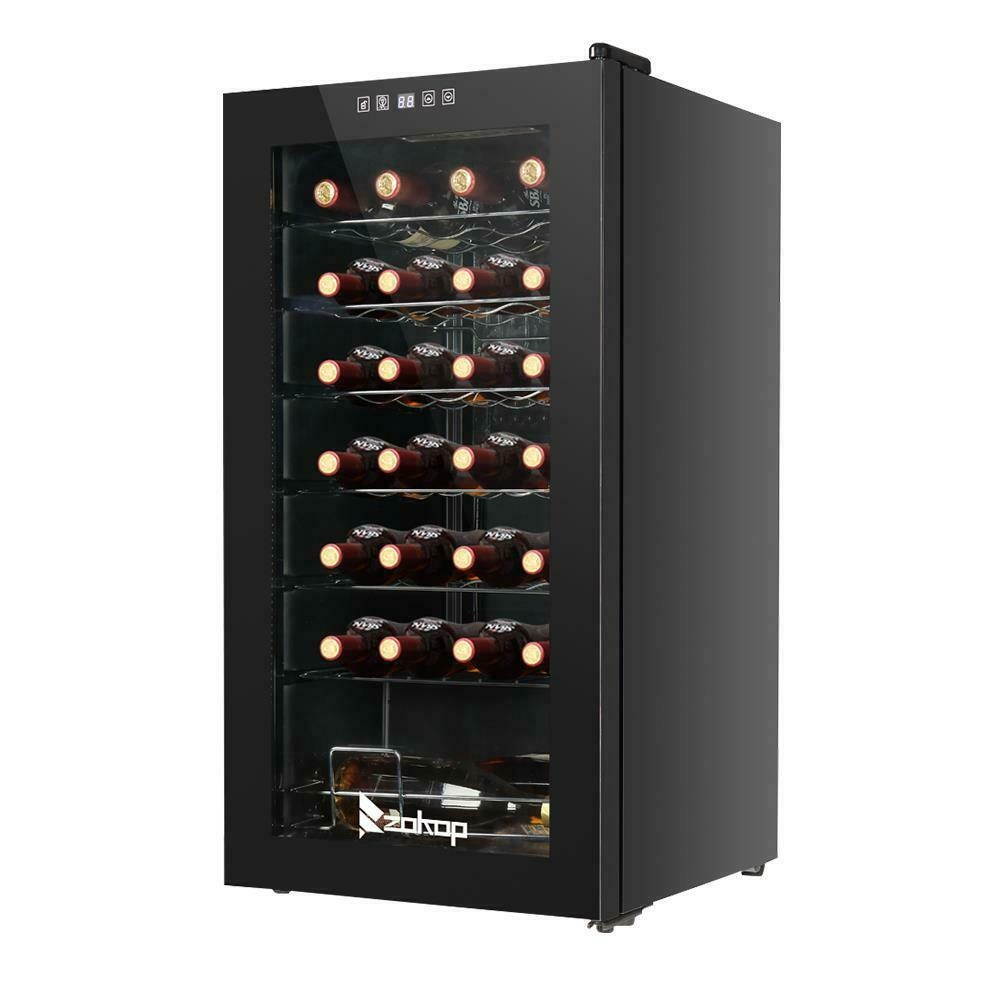 28 Bottle Mini Fridge Bar Wine Cooler Cabinet Beverage Refrigerator Black