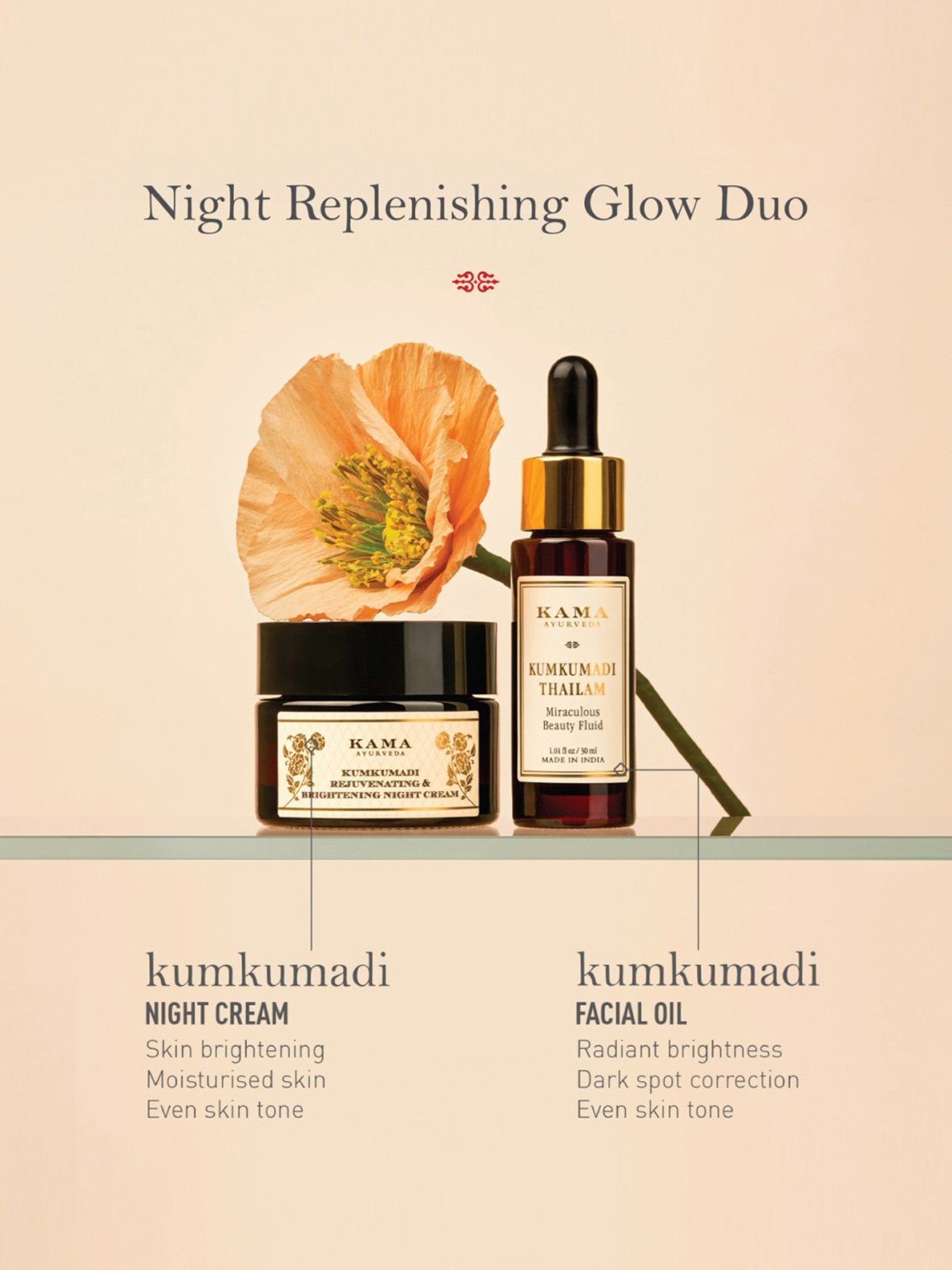 Kama Ayurveda Kumkumadi Rejuvenating & Brightening Night Cream - 25 gm
