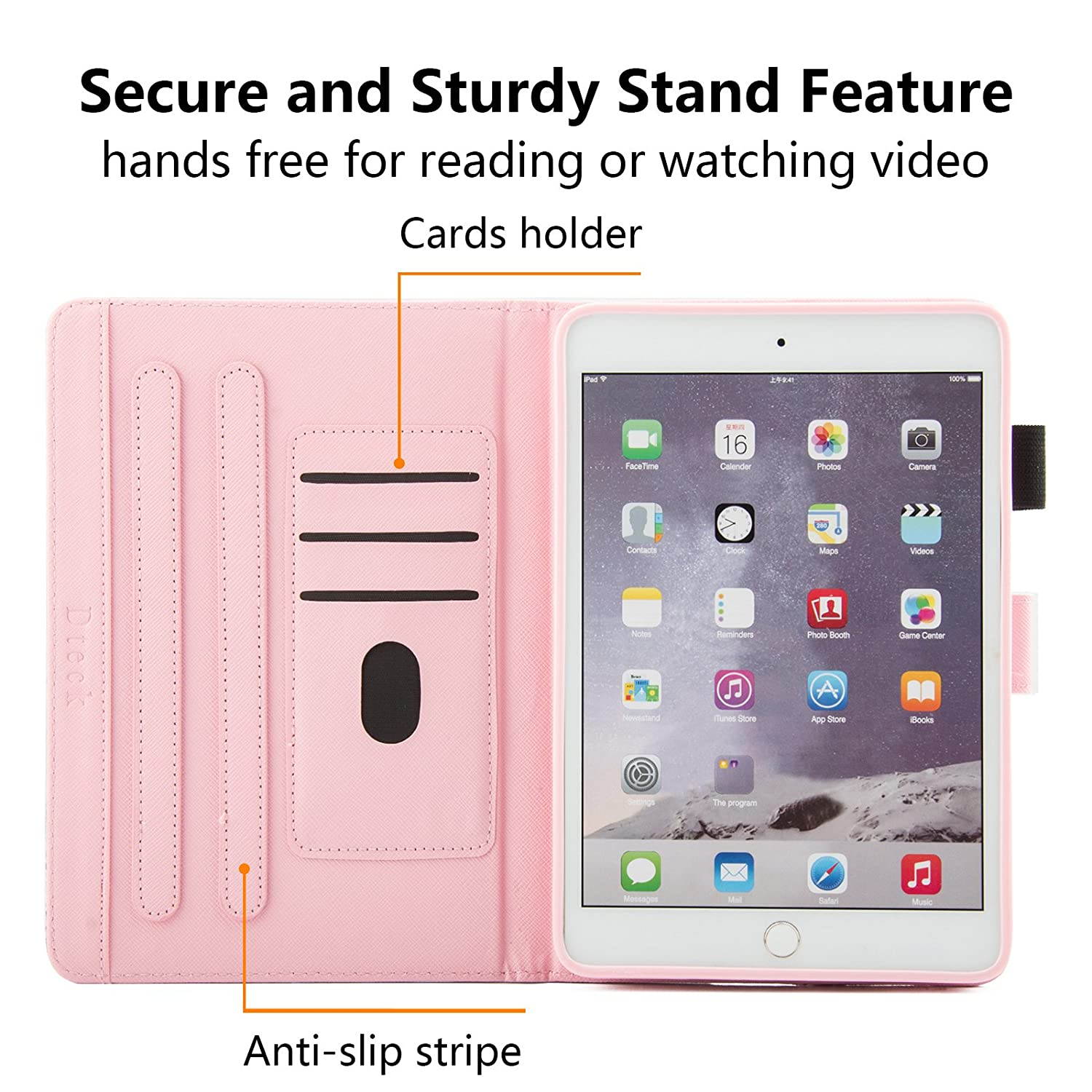 Dteck Flip Case for iPad 9.7" 6th/5th Generation - Pretty Smart Stand Case PU Leather Protective Pocket Cover with Auto Sleep Wake for Apple iPad 9.7 Inch 2017 2018/ iPad Air/iPad Air 2-Rainbow Sand