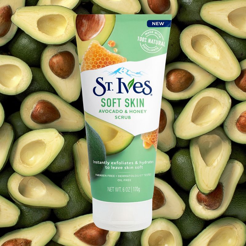St. Ives Soft Skin Face Scrub - Avocado and Honey - 6oz