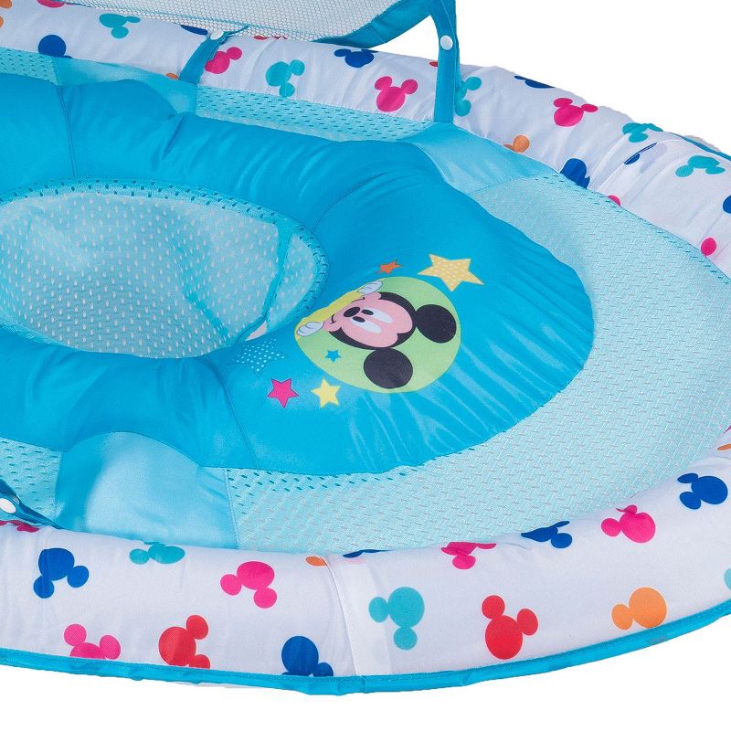 SwimWays Inflatable Infant Baby Swimming Pool Float w/ Canopy, Mickey Mouse