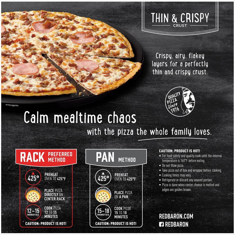 Red Baron Thin Crust Bacon Lovers Frozen Pizza - 15.39oz