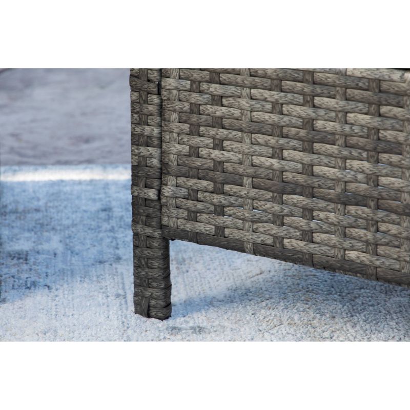 Malibu 3pc Outdoor Curved Wicker Bistro Set - Dark Gray - Coaster