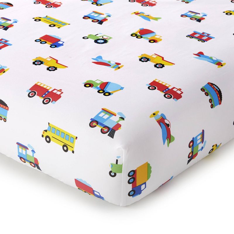 7pc Full Trains with Planes and Trucks Cotton Bed in a Bag - WildKin